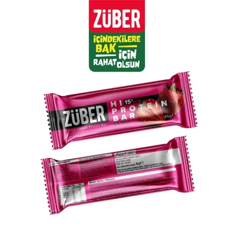 ZÜBER Strawberry Hi Protein Bar 45g