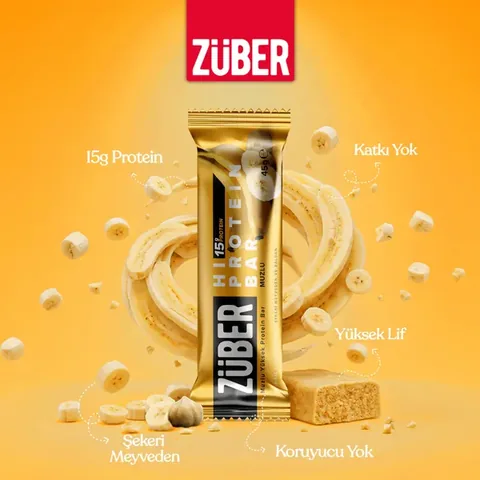 ZÜBER Banana Hi Protein Bar 45g