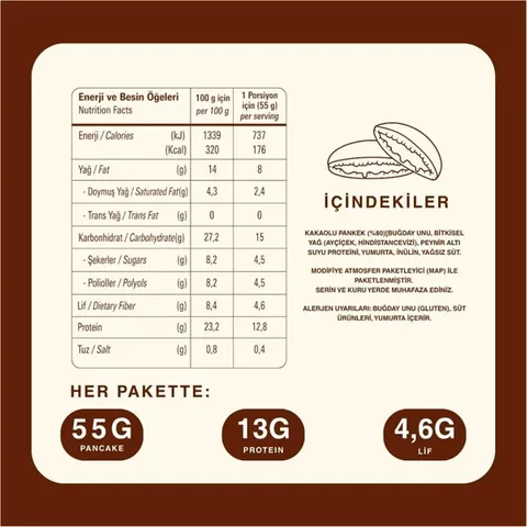 BITE&MORE Double Chocolate Cacao Protein Pancake 55g
