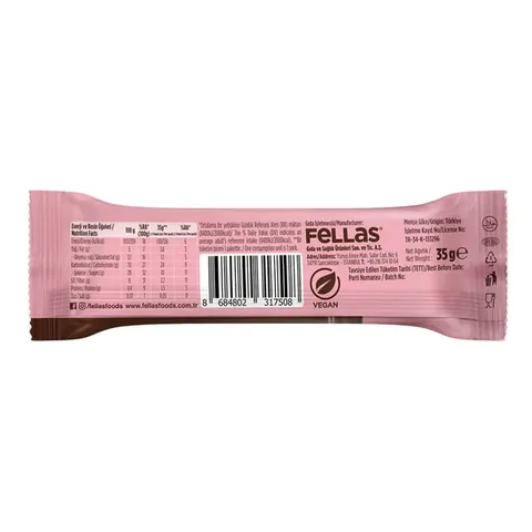 FELLAS Choco Chocolate Coated Strawberry Fruit Bar 35g