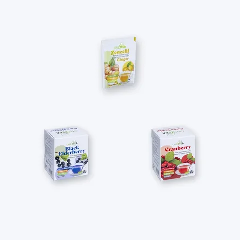 ONE2TEA مجموعة مكملات زنجبيل وإشنسا وتوت بري