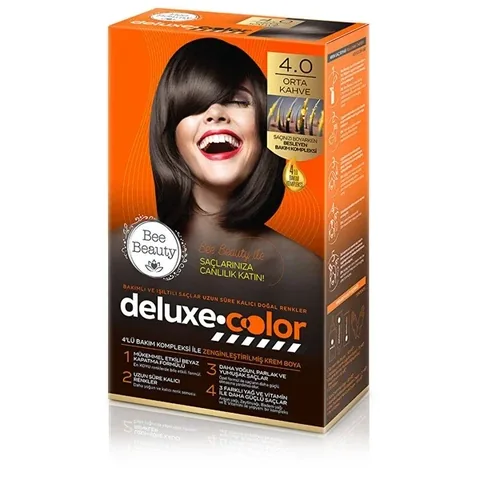 Краска для волос Bee Beauty Deluxe Color Kit 4.0 средний коричневый