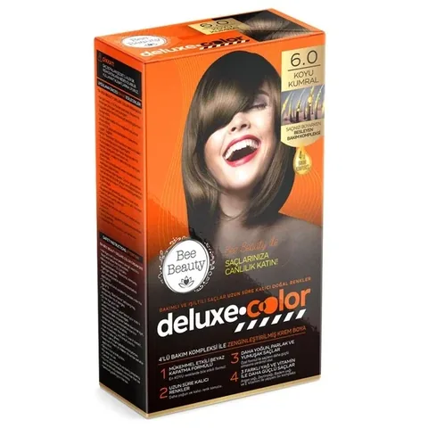 Краска для волос Bee Beauty Deluxe Color Kit 6.0 темный каштан