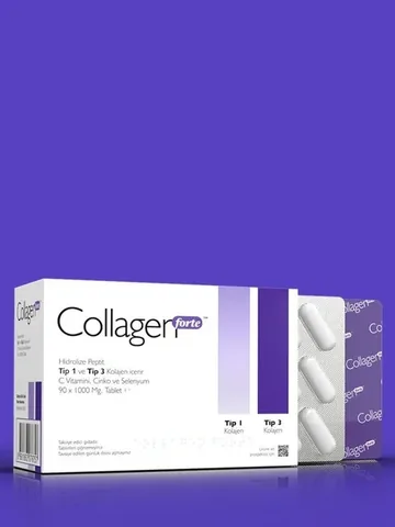 Collagen Forte 1300mg Tabletten für Haut- und Haar Gesundheit - 90 Stück