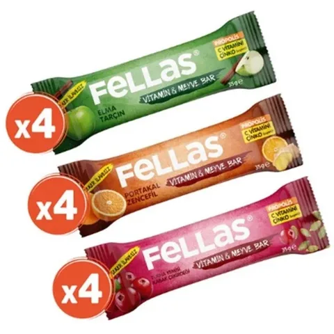 Fellas Vitamin- und Fruchtriegel - Mischbox mit 12 gesunden Snacks