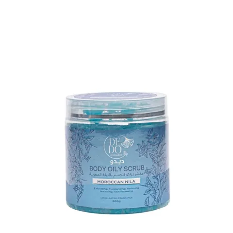 Marokkanisches Blau Nila Öl Zuckerpeeling von Dedu – 600 g