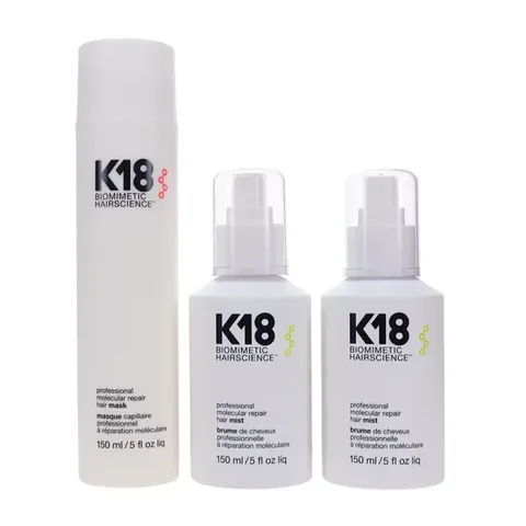 K18 Three-Piece Damaged Hair Repair Set with Peptides