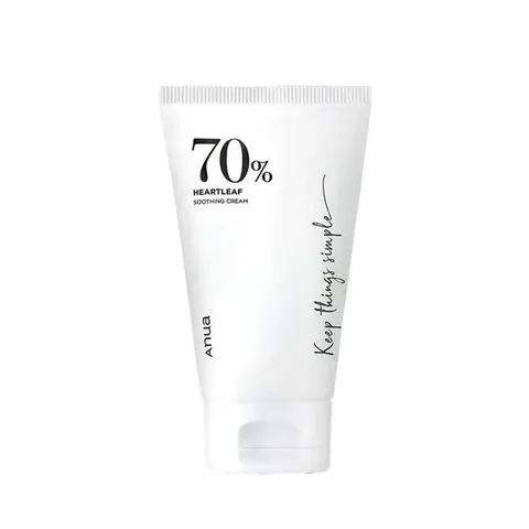 Feuchtigkeitsspendende Creme für empfindliche und trockene Haut mit Ceramid und Panthenol, Herzblatt 70%, 100 ml von Anua