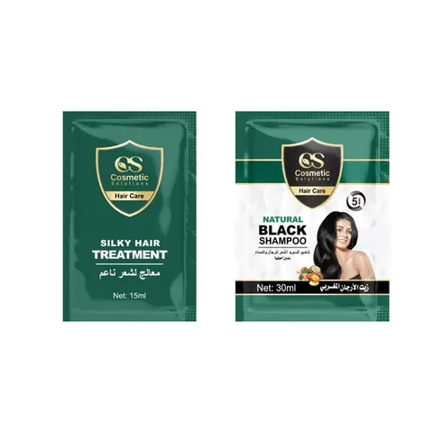 Black Hair Color Shampoo and Treatment with Moroccan Argan Oil - Cosmetic Solution