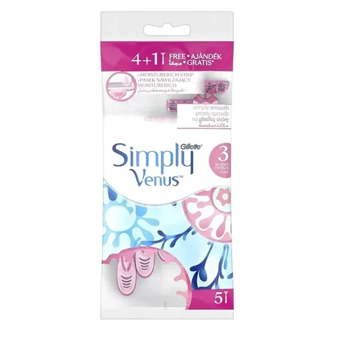 Gillette Simply Venus 3-Blade Women's Razor 4+1 Pack