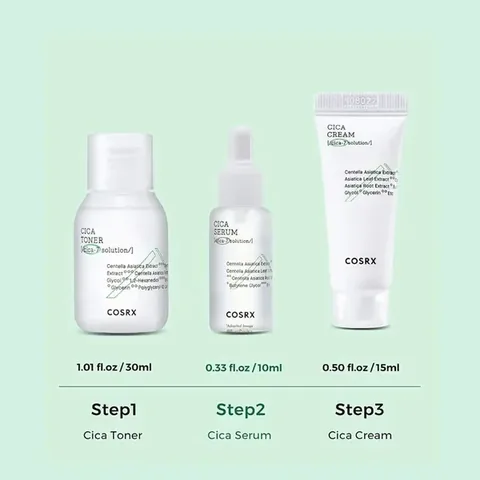 Cica 7 Pure Fit Skin Care Set for Hydration and Anti-Aging by Cosrx 100ml
