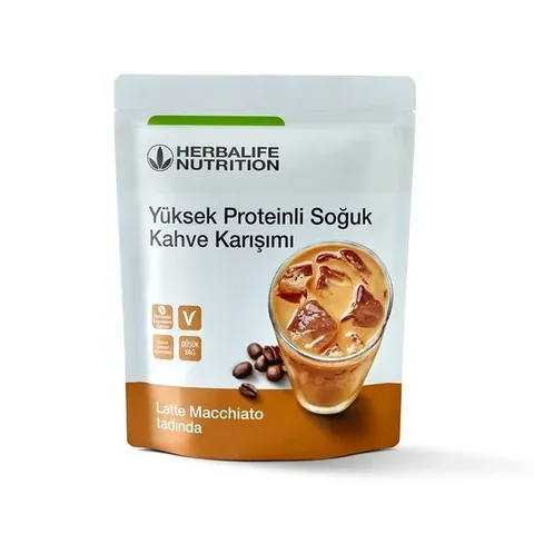 Herbalife قهوة هيربالايف المثلجة لاتيه ماكياتو عالية البروتين 308 جم