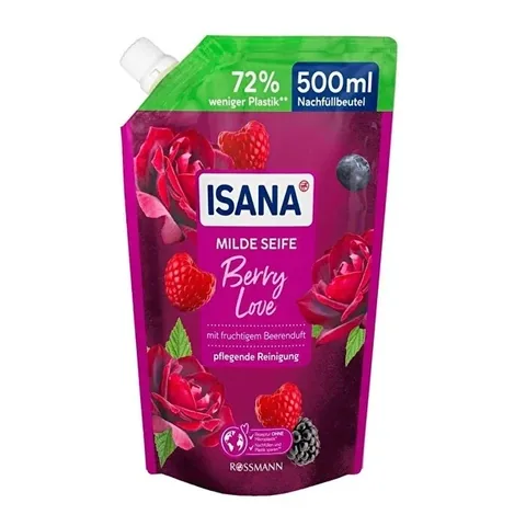 Isana Berry Love Flüssigseife Nachfüllpack 500ml
