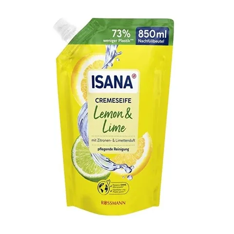 Isana Flüssigseife Nachfüllpackung Zitrone & Limette 850ml