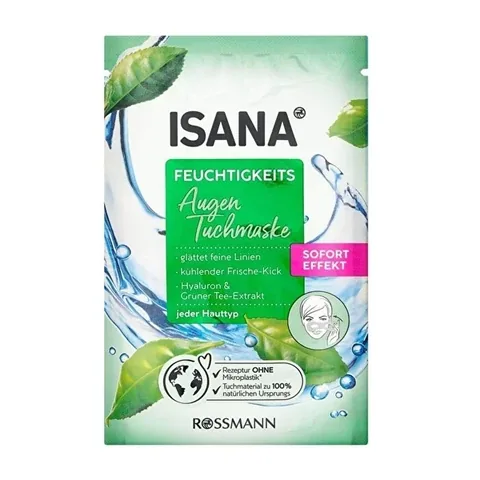 Isana Augenfeuchtigkeitspapiermaske mit Grüntee & Mango