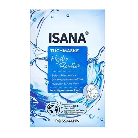 Isana Hydro Booster Papier-Gesichtsmaske für feuchtigkeitsfreie Haut