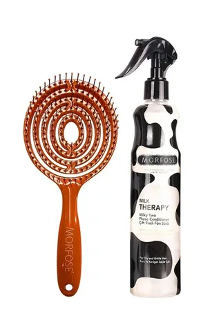Morfose Oval Haarbürste & Milchtherapie Föhnpflege 400ml