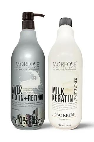 Morfose - Salzfreies Biotin Shampoo + Milchkeratin Haarspülung