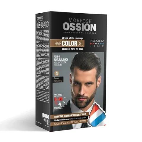 Гель для волос Ossion Pr.barber для мужчин цвет коричневый №4 набор 40 мл