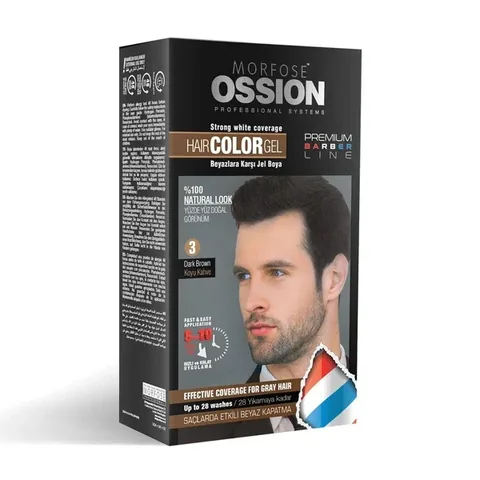 Гель для волос Ossion Pr.barber для мужчин цвет темно-коричневый №3 набор 40 мл