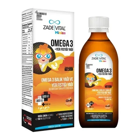 Zade Vital Miniza Omega 3 Flüssigpräparat mit Erdnussöl 150ml