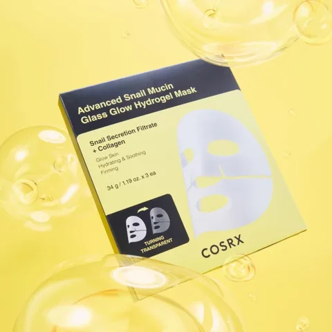 Glowing Hydrogel Glass Mask with Advanced Snail Mucus, One Mask by Kosarx