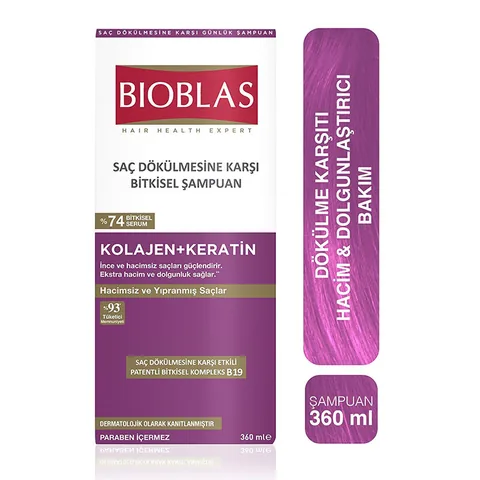 Bioblas Kollagen & Keratin Anti-Haarverlust Shampoo 360ml