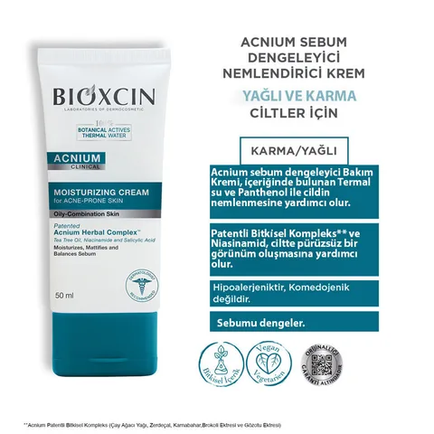 Bioxcin Acnium Sebum Balancing Moisturizing Cream 50 ml