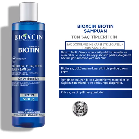 Bioxcin Biotin Shampoo 300 ml | All Hair Types