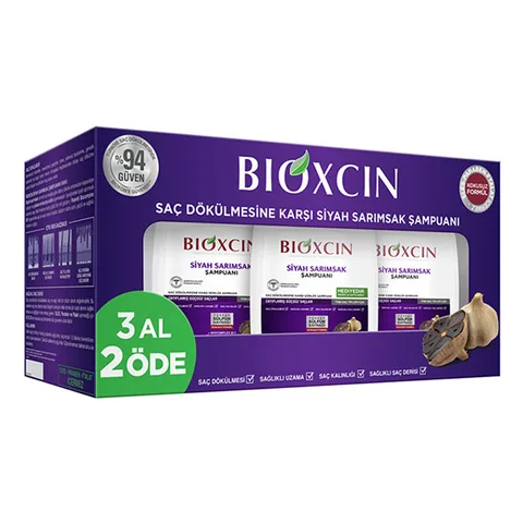 Шампунь Bioxcin с черным чесноком от выпадения волос 3 x 300 мл