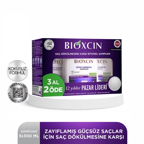 Bioxcin Schwarzkümmel Shampoo Set gegen Haarausfall - 3 x 300 ml