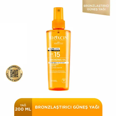 Bioxcin زيت تسمير بيوكسين صن كير لجميع أنواع البشرة بعامل حماية من الشمس 15، 200 مل