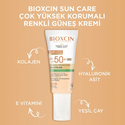 Bioxcin واقي الشمس الملون بيوكسين صن كير عالي الحماية للبشرة الدهنية بعامل حماية 50+