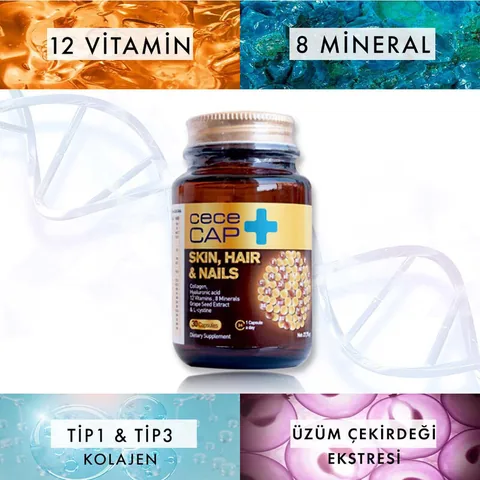 Cececap Skin Hair Nails Dietary Supplement 90 Capsules