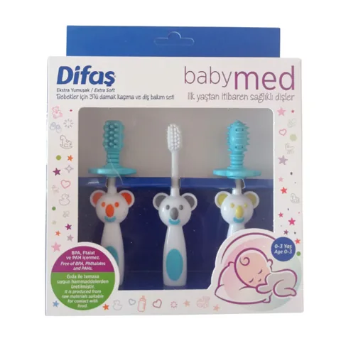 Набор для ухода за полостью рта и ухода за зубами Difaş Babymed Blue
