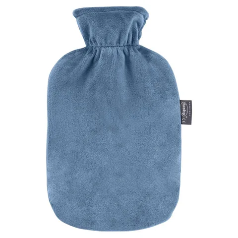 Fashy Thermofor Velvet Covered Hot Water Bottle - Blue 2 l