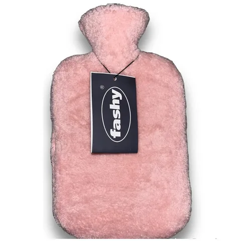 Fashy Pink Plush Covered Hot Water Bottle Thermofor - 2 l