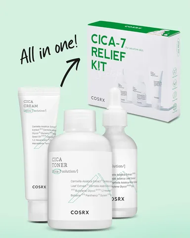 Cica 7 Pure Fit Skin Care Set for Hydration and Anti-Aging by Cosrx 100ml