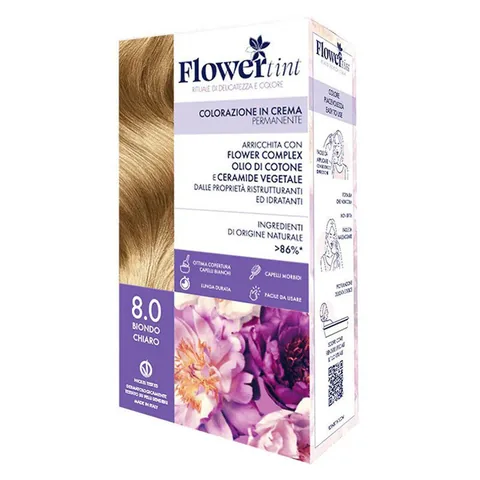 Краска для волос Flowertint 8.0 светлый блондин