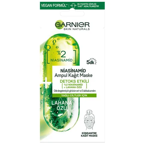 Garnier Niacinamide Detoxifying Ampoule Sheet Mask 15 gr