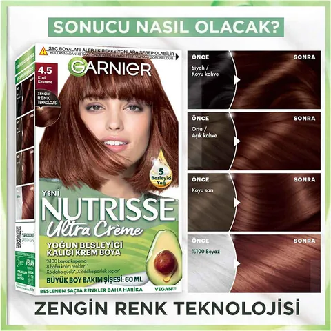 Garnier صبغة شعر غارنييه نوتريس ألترا كريم المغذية المكثفة كستنائي أحمر