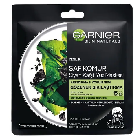 Garnier Pure Charcoal Black Paper Face Mask Pore Tightening 28gr