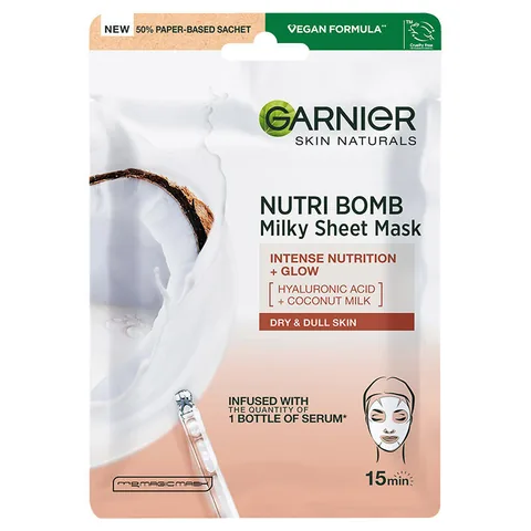 Garnier قناع غارنييه ميلك بومب الورقي المغذي للوجه 28 جرام