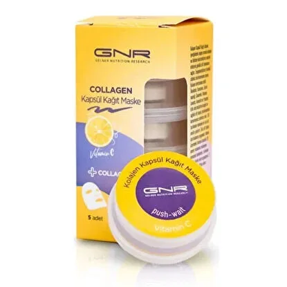 Gnr Kollagen-Papiermaske Kapseln - 5er Pack für jugendliche Haut