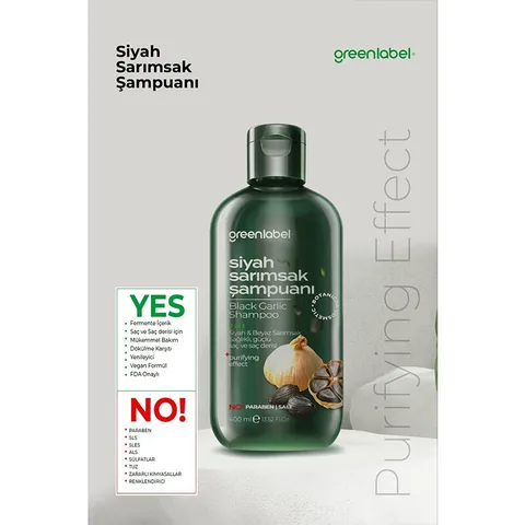Greenlabel 2 in 1 Knoblauch Shampoo - Weiß &amp; Schwarz, 400ml