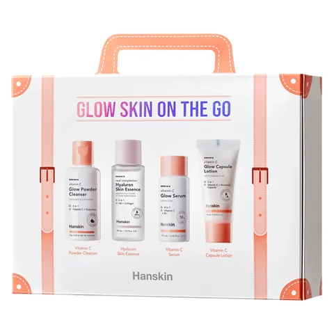 Hanskin Glow Hautpflege-Set für unterwegs - Reise-Hautpflege-Essentials