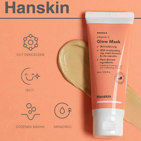 Hanskin Vitamin C Glow Maske - Aufhellende Gesichtsmaske 70 ml