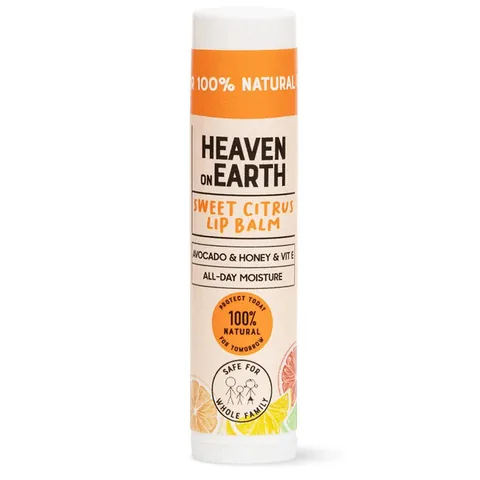 Heaven On Earth 100% Natural And Organic Lip Balm 5 gr - Sweet Citrus