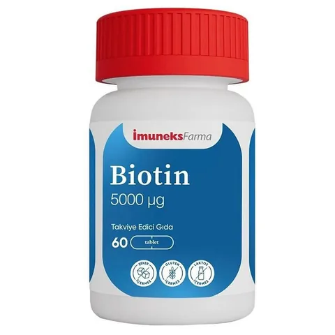 Imuneks Farma Biotin 5000µg - 60 Tabletten für gesundes Haar & Haut