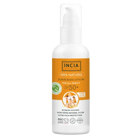 INCIA SPF 50+ Natürliche Sonnencreme Lotion für die Familie 100 ml